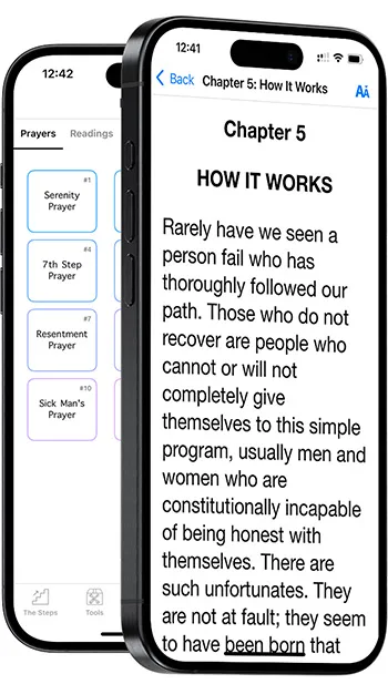 12 Step Toolkit inventories and gratitude list screen