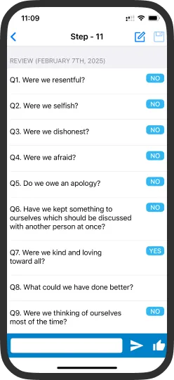 12 Step Toolkit app screen